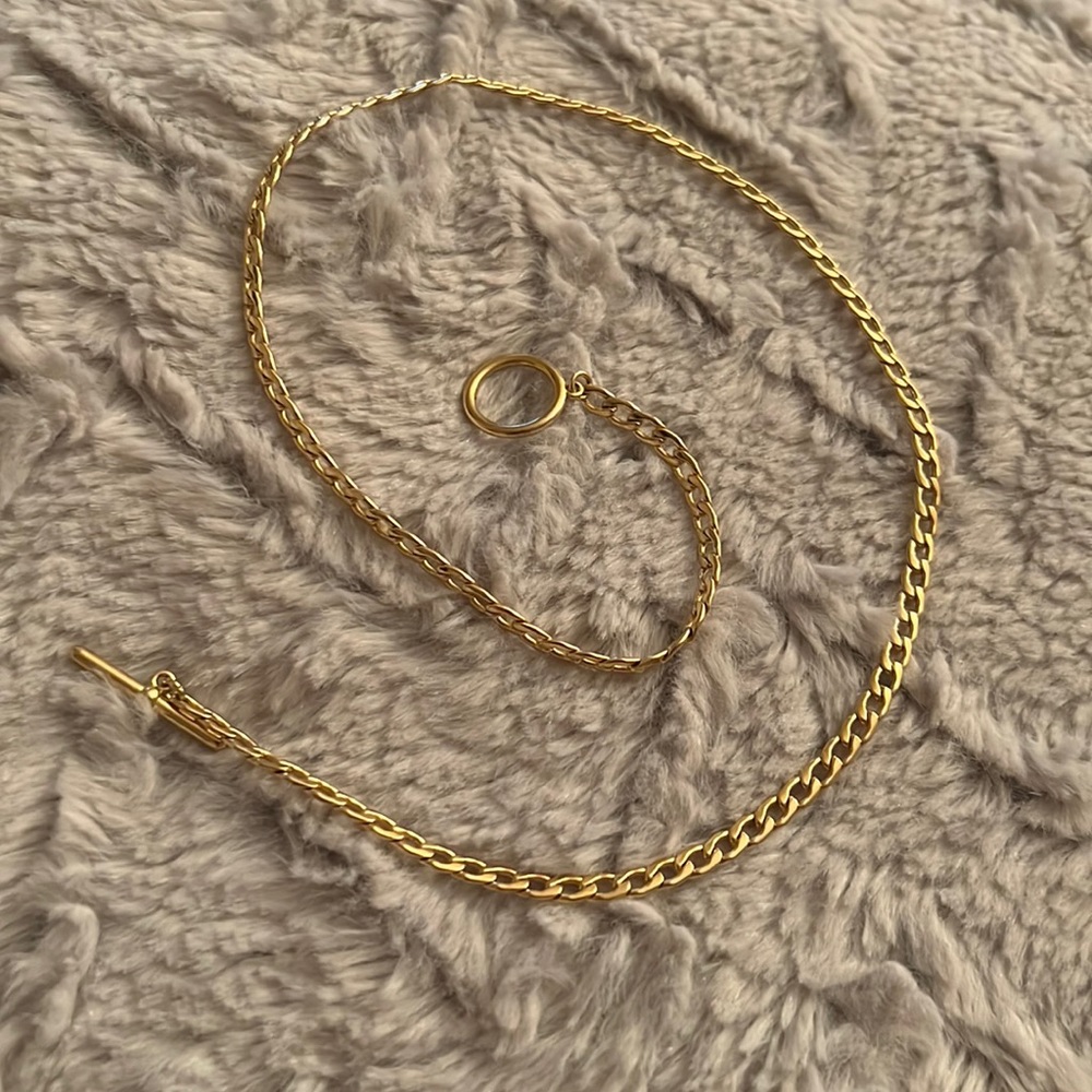 Gold tone toggle chain